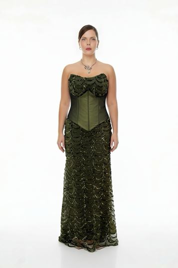 CorsetStyle Sequin Plus Size Evening Dress